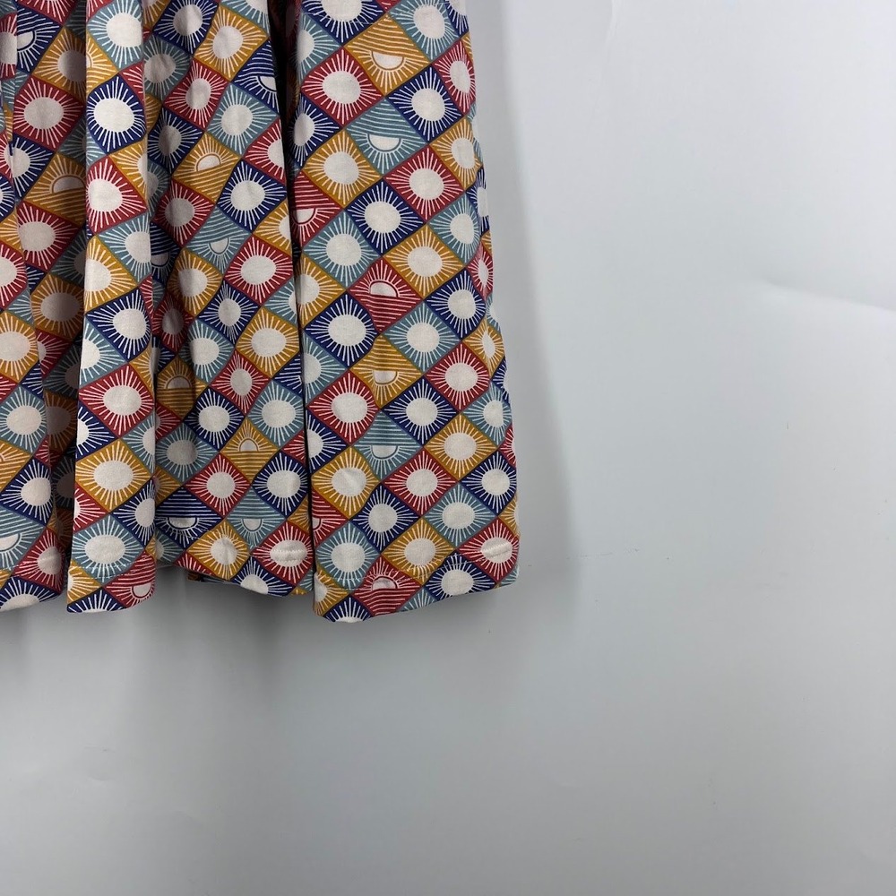 Effie's Heart Womens Geometric Sunburst Fit and Flare Dress Multicolor Large - Picture 7 of 13